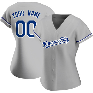 Custom 00 Kansas City Royals 2022-23 Gray Men's Jersey - Bluefink